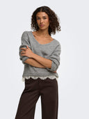 JDYSTEPHANIE L/S V-NECK LACE P ULL KNT 15382078