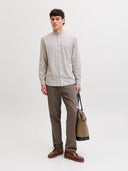JJESUMMER LINEN BLEND BAND SHI RT L/S SN 12289184