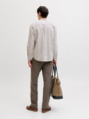 JJESUMMER LINEN BLEND BAND SHI RT L/S SN 12289184