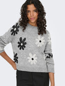 ONLFREESIA LS FLOWER O-NECK KN T NOOS 15341925