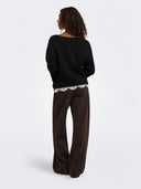 JDYSTEPHANIE L/S V-NECK LACE P ULL KNT 15382078